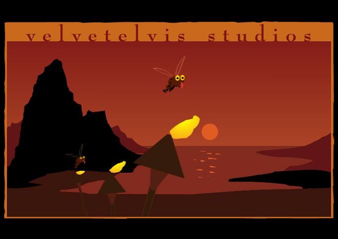 Original VelvetElvis Studios artwork used for their custom entertainment website design